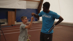 Watch Monfils Play Tennis Tic-Tac-Toe
