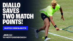 Highlights: Diallo rallies past Thompson in nail-biting 's-Hertogenbosch 2025 win