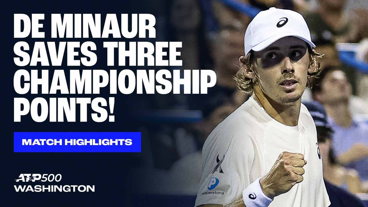 Highlights: De Minaur saves 3 CPs vs. Davidovich Fokina for Washington crown