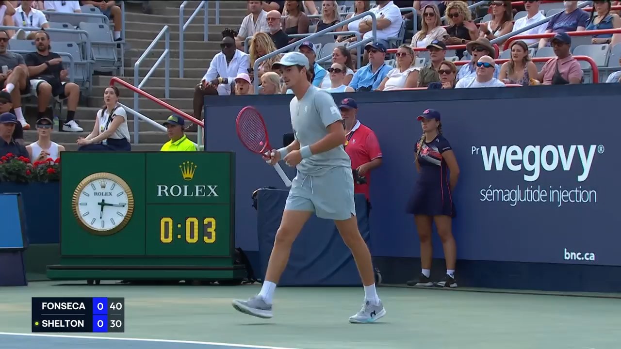 Hot Shot: Fonseca seals early break vs. Shelton with forehand blast in Montreal 2026