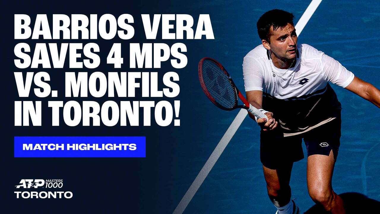 Highlights: Barrios Vera salva 4 MPs vs. Monfils para su primer triunfo en un ATP Masters 1000 en Toronto