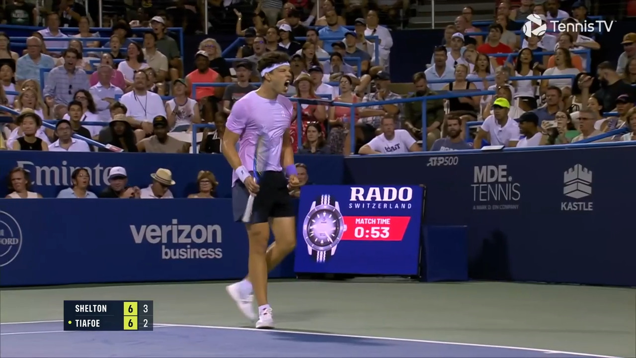 Hot Shot: Fearless Shelton arrows deadly forehand vs. Tiafoe in Washington 2025