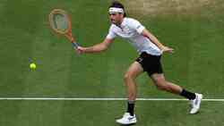 Hot Shot: Fritz goes full-stretch for volley in Eastbourne