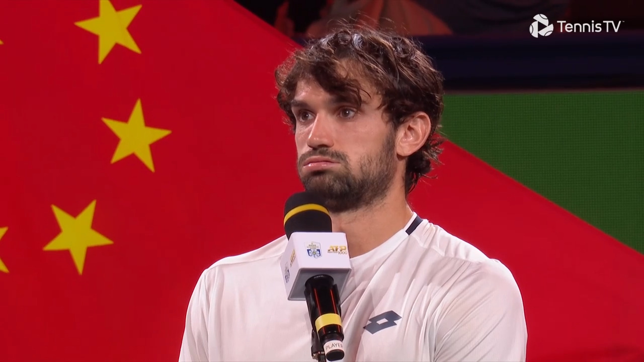 Watch Vacherot's emotional speech after lifting Shanghai trophy