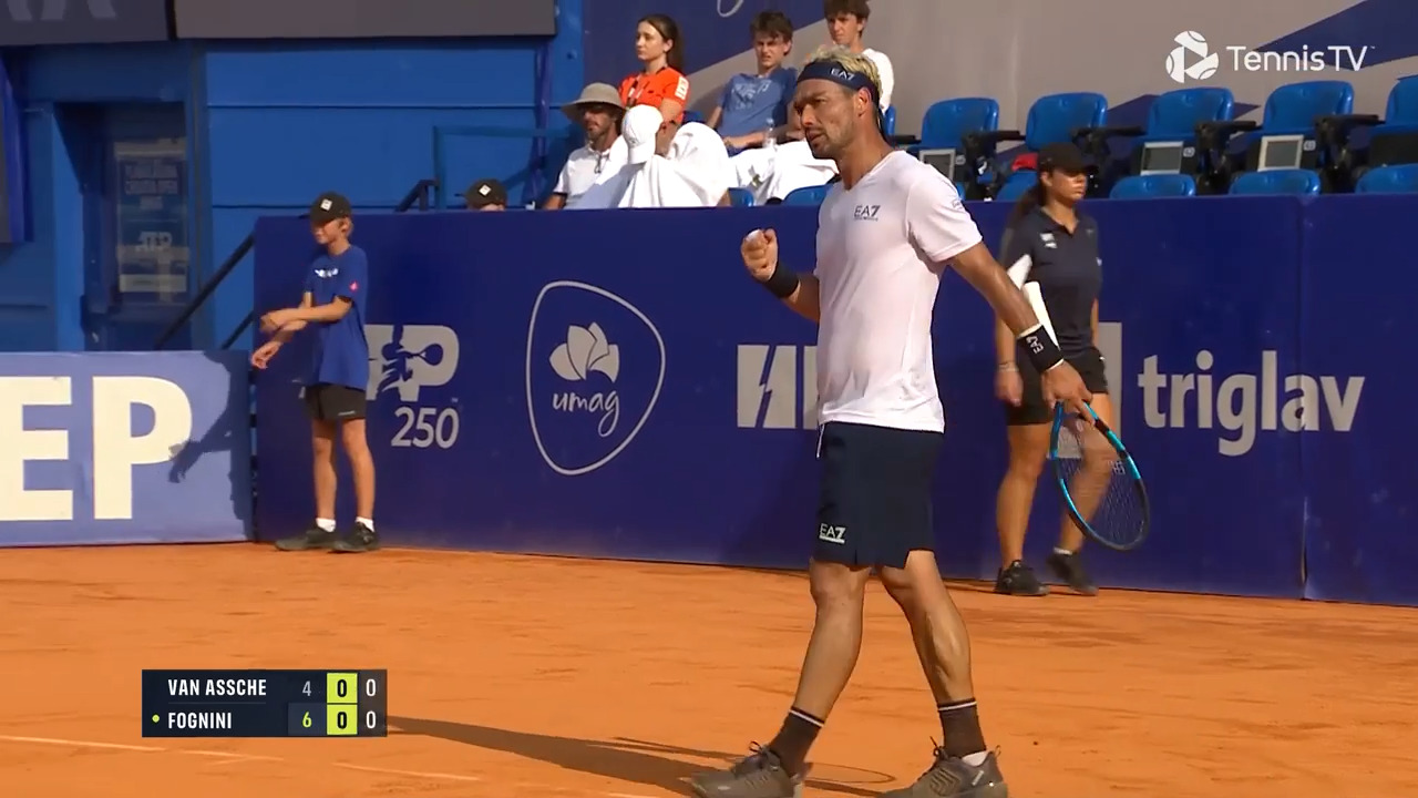 Hot Shot: Fognini y un limpio revés para cerrar el set en Umag