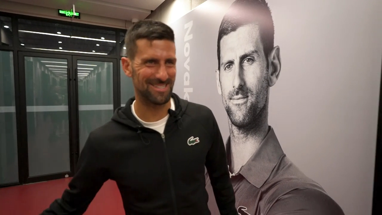 Djokovic arrives at the Rolex Shanghai Masters