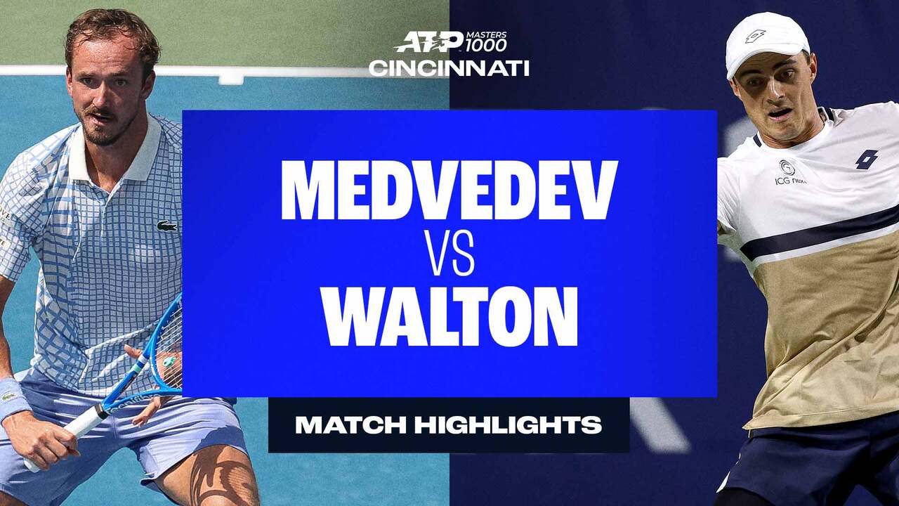 Watch Adam Walton upset 2019 champion Daniil Medvedev in a second-round three-setter at the Cincinnati Open on Sunday. Watch live & on-demand at tennistv.com. File Photos: Getty Images.