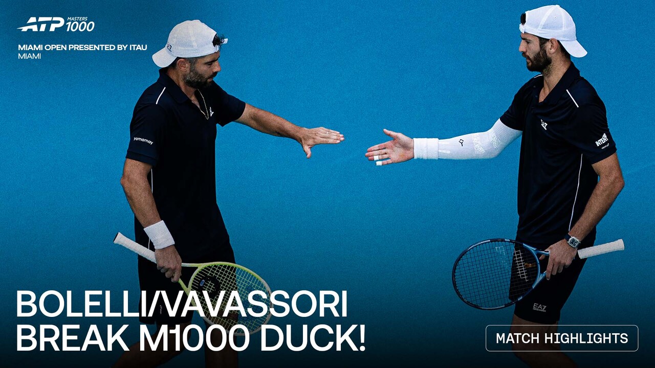 Highlights: Bolelli/Vavassori sink Heliovaara/Patten for Miami trophy