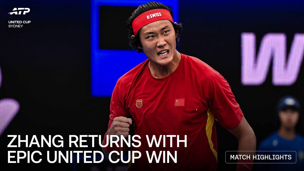 Highlights: Zhang wins three-set thriller vs. Bergs at United Cup