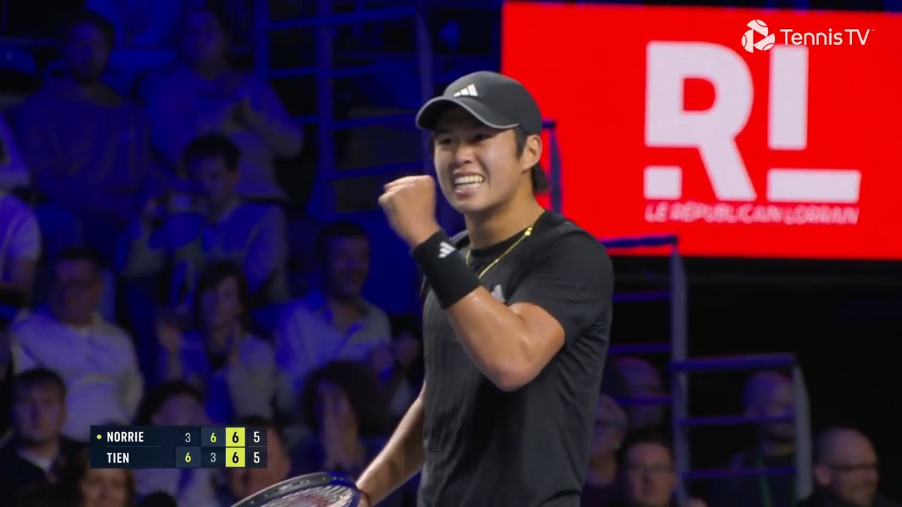 Hot Shot: Tien arrows ferocious backhand past Norrie in Metz 2025 final