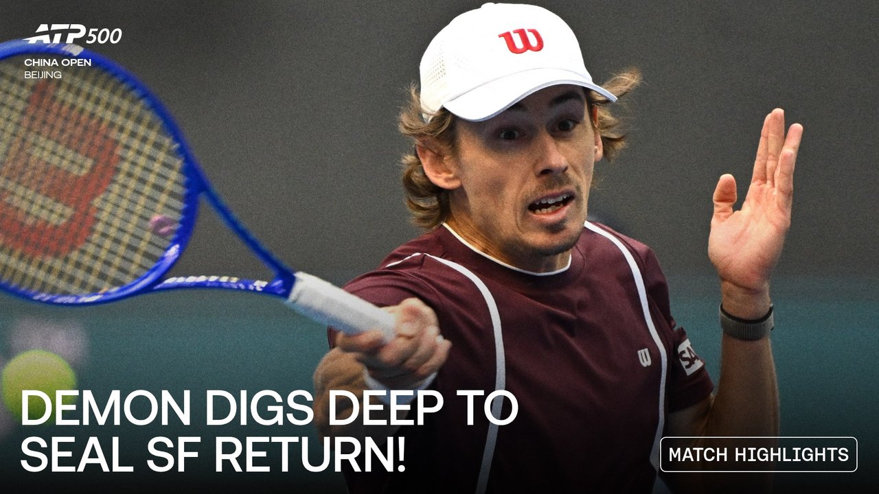 Highlights: De Minaur rallies past Rublev in Beijing QF clash