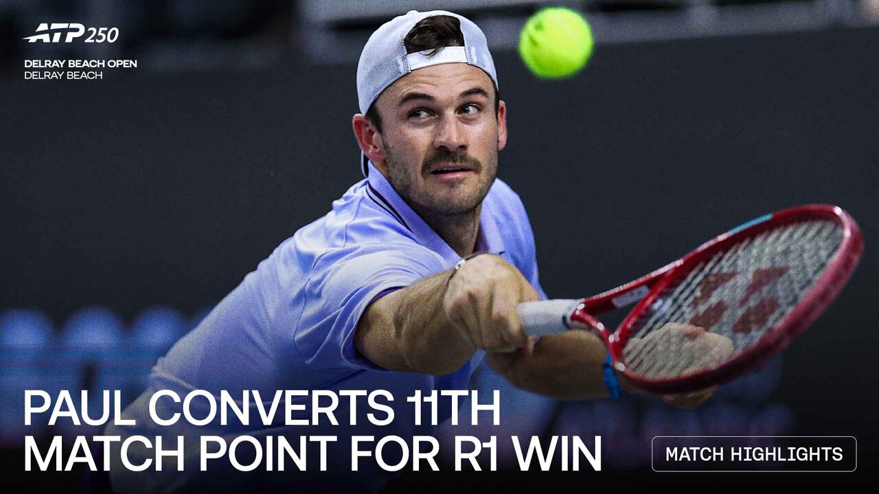 Highlights: Finally! Paul converts 11th match point to beat Moutet in Delray Beach