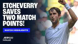 Highlights: Etcheverry saves 2 MPs, stuns Rublev to reach QFs in Halle