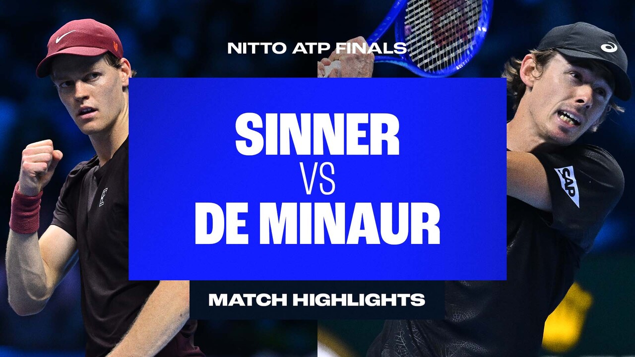 Highlights: Sinner accelerates past De Minaur in Nitto ATP Finals last four