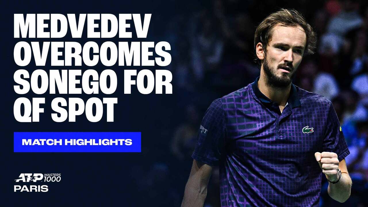 Highlights: Medvedev outlasts Sonego in Paris 2025 R3