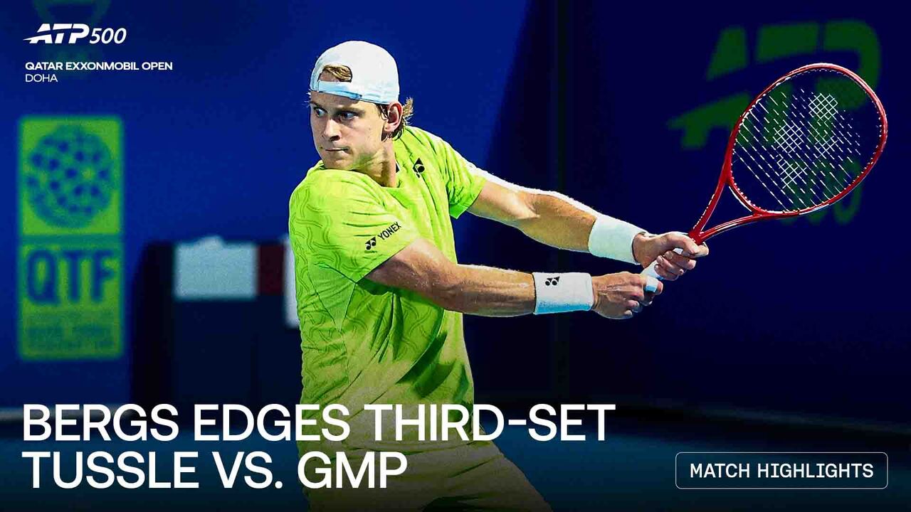 Highlights: Bergs battles Mpetshi Perricard in three-set Doha 2026 opener