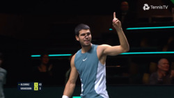 Hot Shot: How about that! Alcaraz goes behind the back with Rotterdam stunner