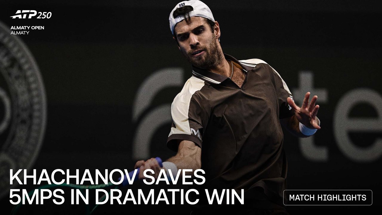Highlights: Khachanov fends off 5 MPs in Almaty win, reaches QFs