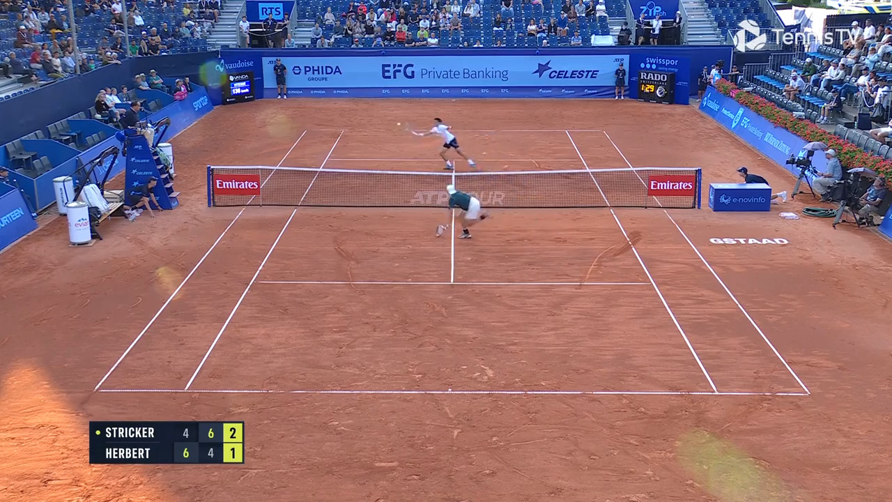 Hot Shot: Herbert's 'great instincts' clinch fun rally vs. Stricker in Gstaad 2025