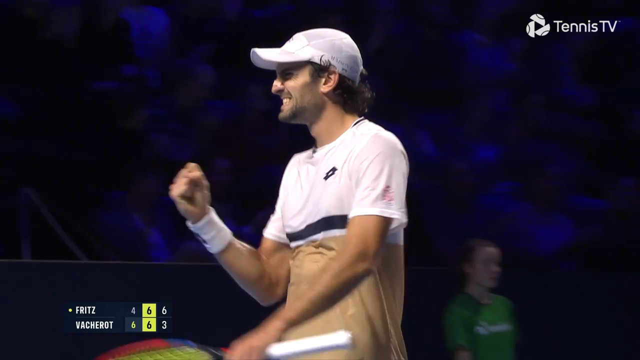 Hot Shot: Vacherot's forehand rocket saves set point vs. Fritz in Basel 2025