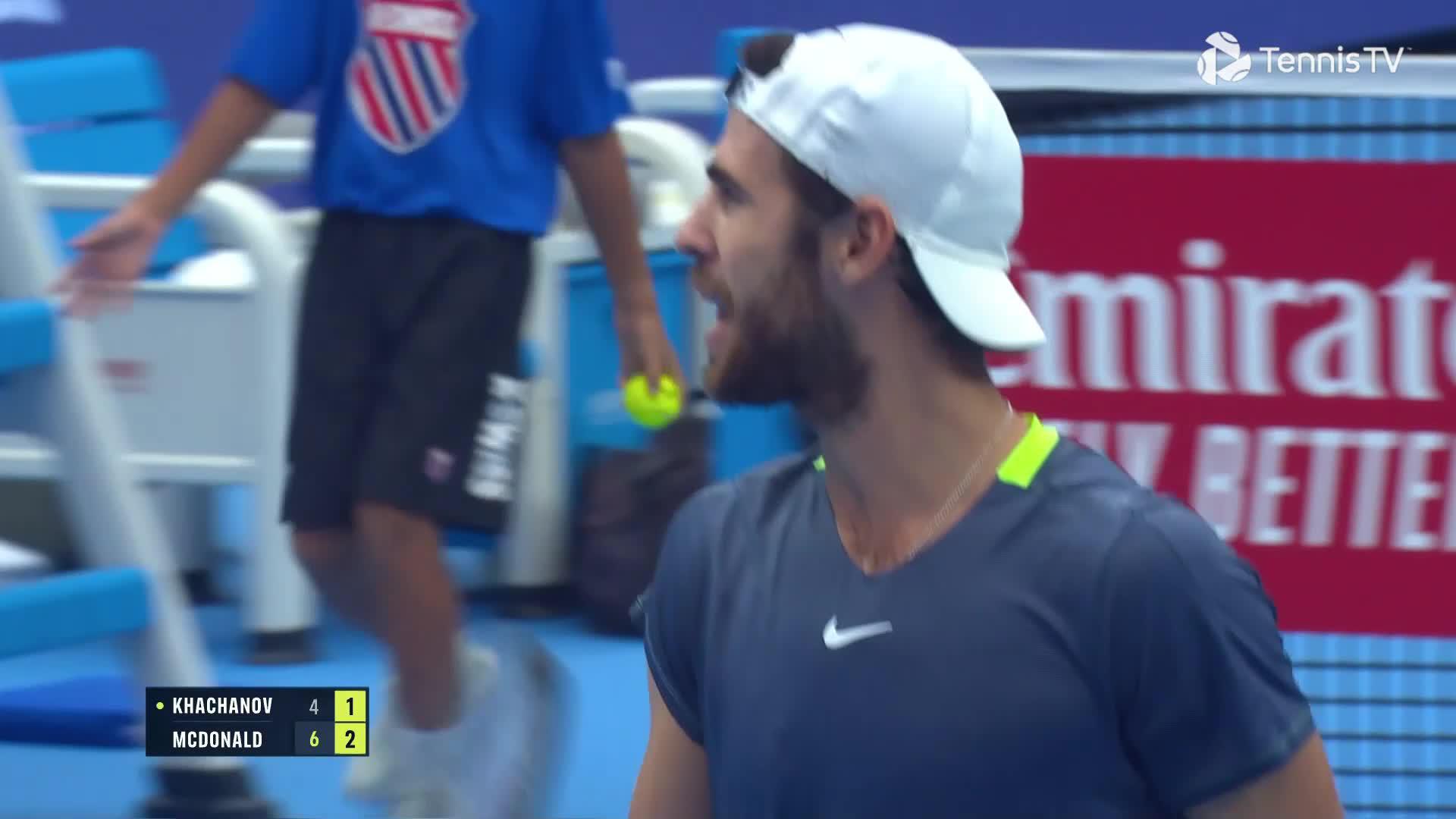 Hot Shot: Khachanov & McDonald's Epic Net Exchange In Zhuhai