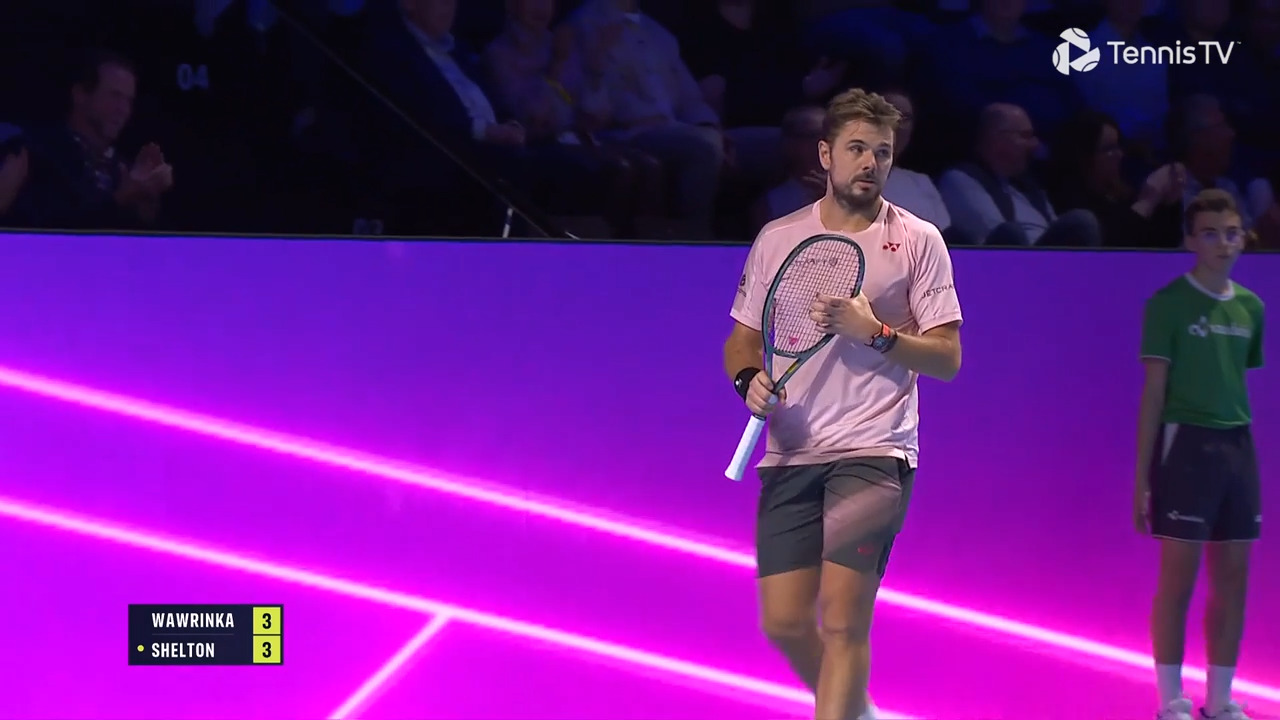 Hot Shot: 'Have a look at that!' Wawrinka paints the line with backhand winner in Basel