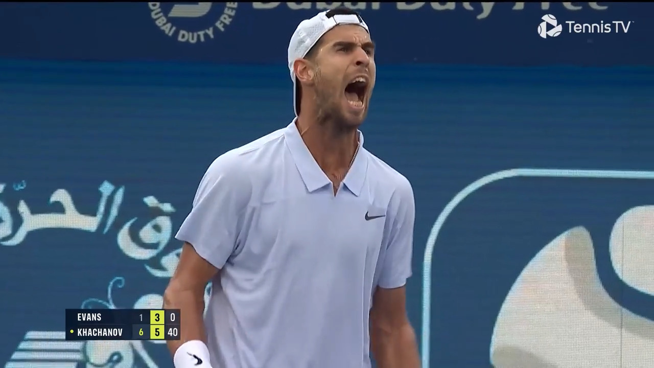 Highlights: Khachanov snaps losing streak vs. Evans in Dubai R1