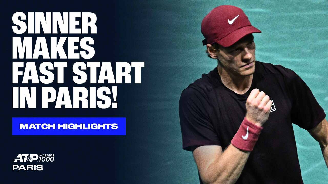 Highlights: Sinner races past Bergs in Paris R2