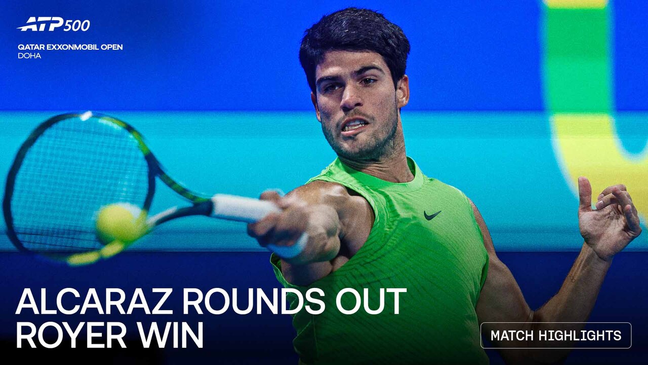 Highlights: Alcaraz accelerates to Doha QF spot