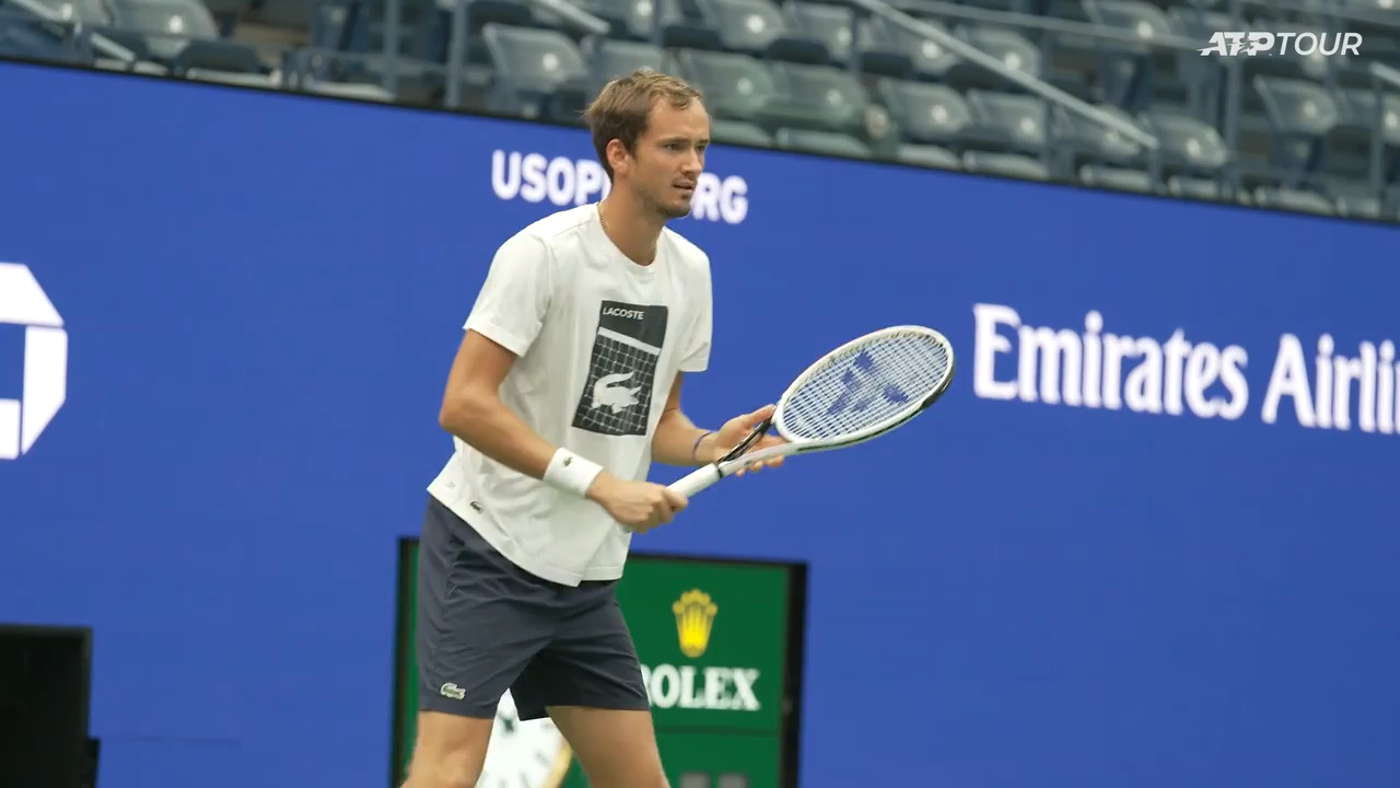 Watch Medvedev Fine-Tune His Game Ahead Of US Open 2021 First Round