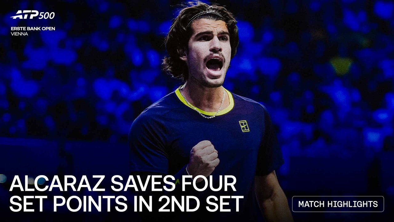 Highlights: Alcaraz fends off Basilashvili's late charge, advances to Vienna QFs