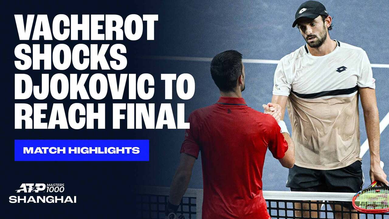 Valentin Vacherot overcame Novak Djokovic in straight sets on Saturday at the Rolex Shanghai Masters. Photo: AFP/Getty Images. Watch live & on demand at TennisTV.com.