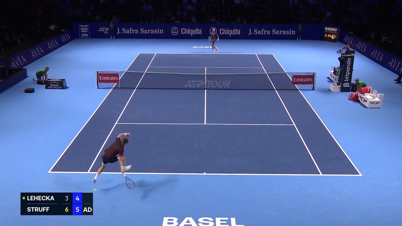Watch Lehecka's bizarre match point save vs. Struff in Basel SFs!