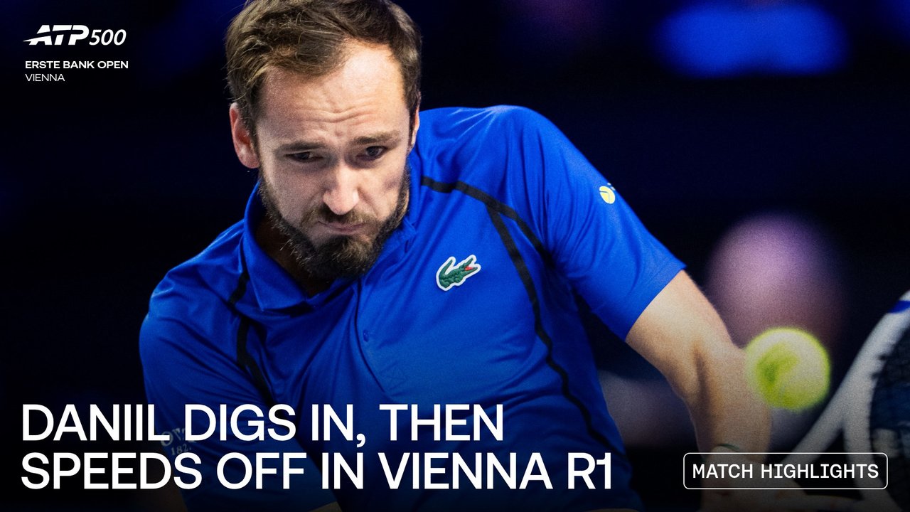 Highlights: Medvedev rallies to opening Vienna 2026 victory vs. Merida