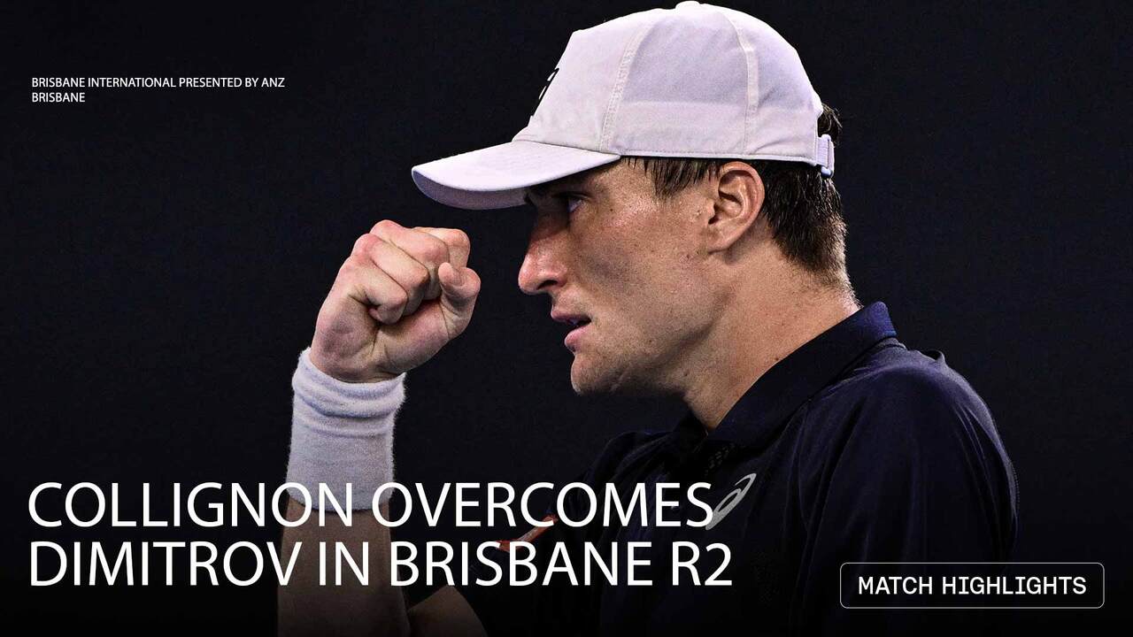 Highlights: Collignon battles past Dimitrov in Brisbane 2026