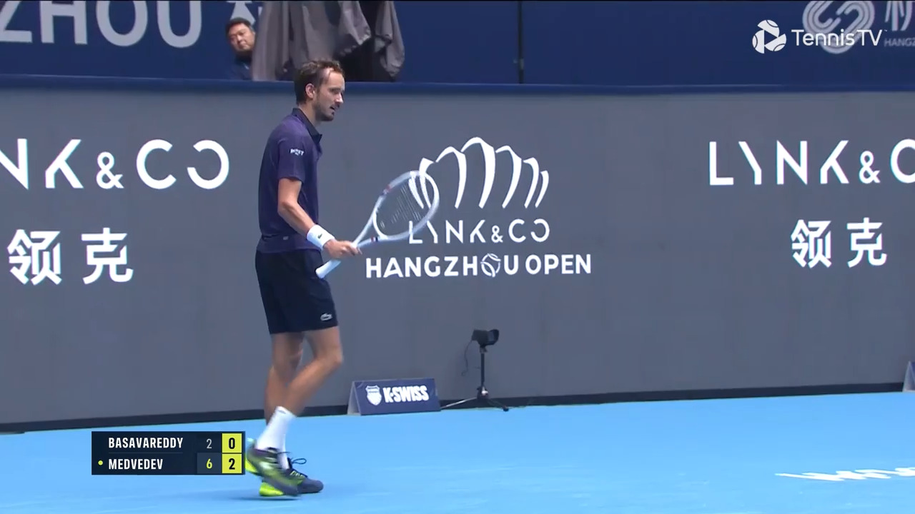 Hot Shot: Medvedev's running response leave Basavareddy helpless in Hangzhou 2025