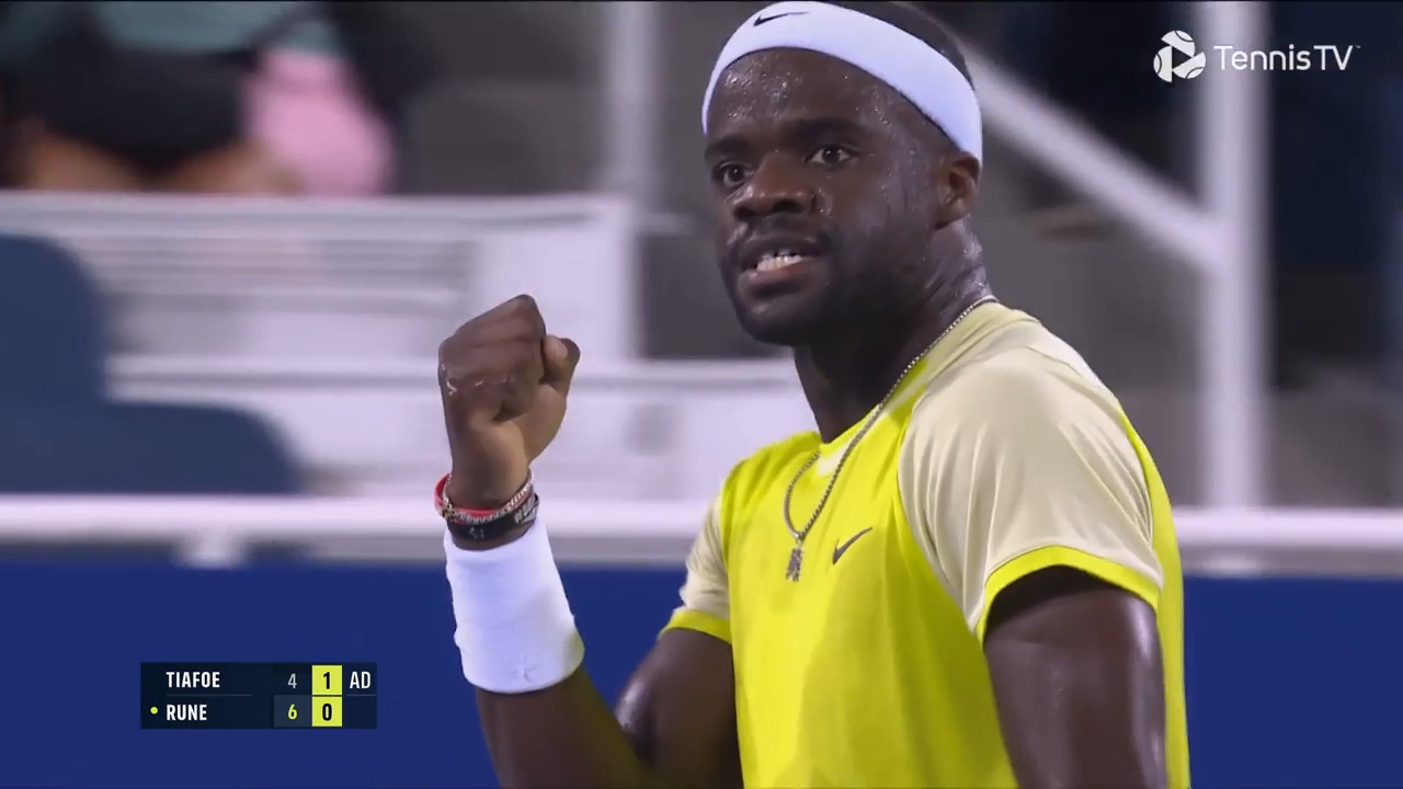 Highlights: Tiafoe saves 2 MPs against Rune in Cincinnati SFs