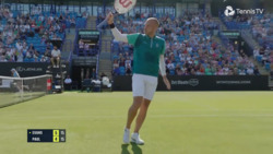 Hot Shot: Evans lights up Eastbourne 2025 with no-look volley on the stretch