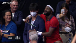 Hot Shot: Tiafoe Finishes Among Fans After Draining Point