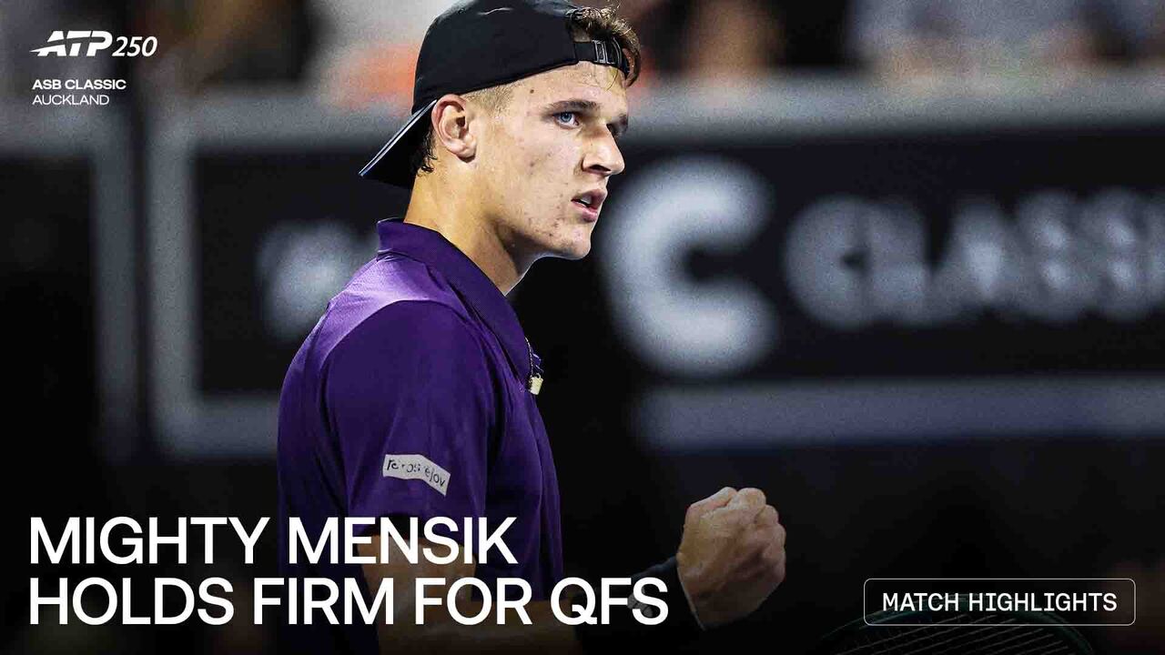 Highlights: Mensik survives rain delay, Medjedovic for Auckland 2026 QF spot