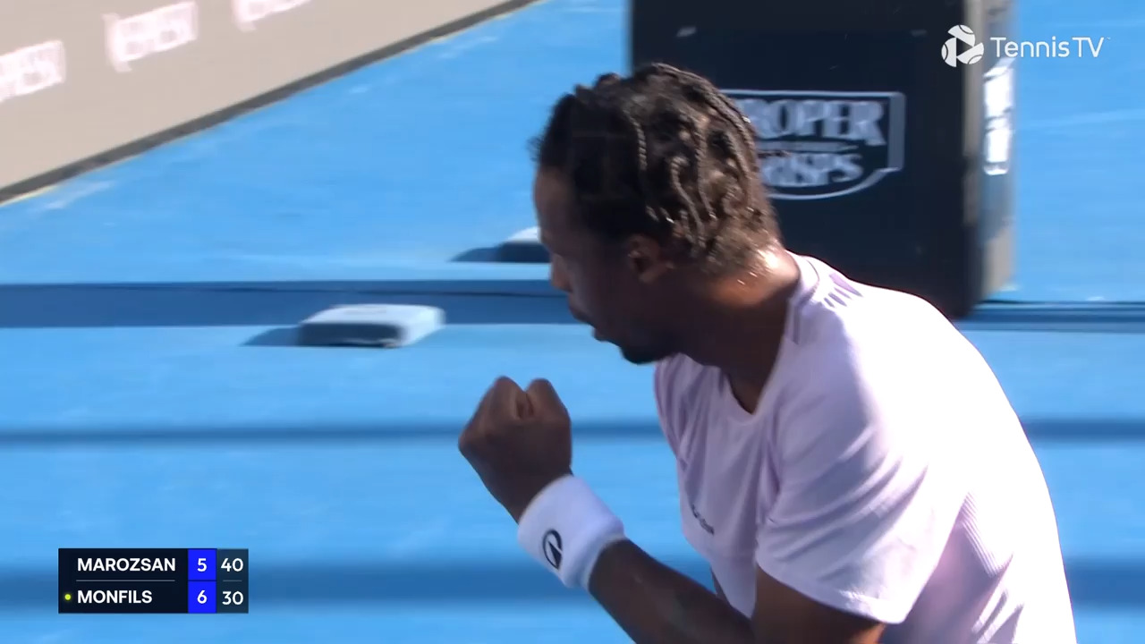 Hot Shot: Monfils saves break point with bullet backhand in Auckland