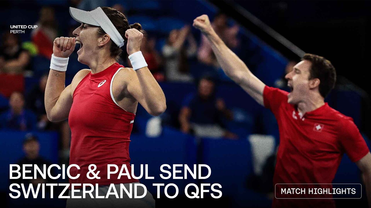 Highlights: Bencic/Paul llevan a Suiza a CFs de la United Cup 2026