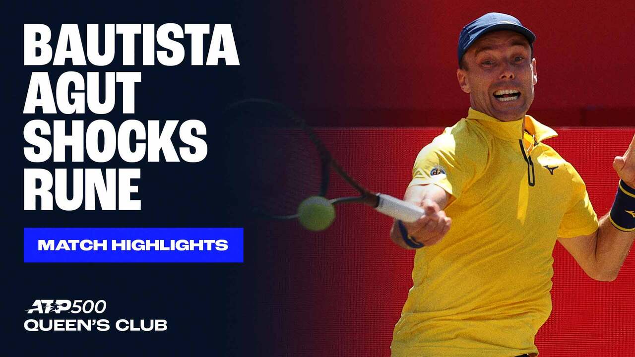 Highlights: Bautista Agut holds firm vs. Rune for Queen's Club SF spot