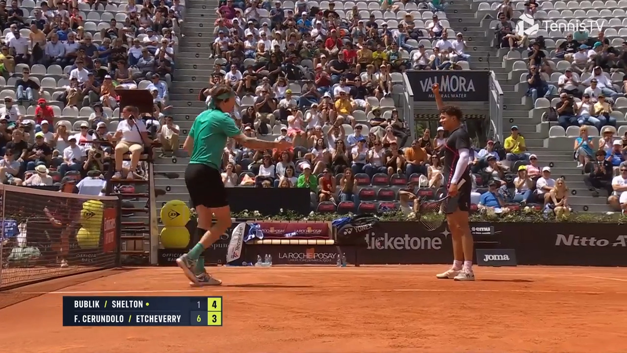 Hot Shot: Bublik/Shelton ganan uno de los puntos de la semana en Roma