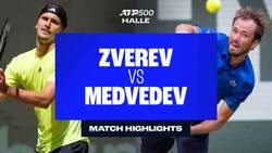 Highlights: Medvedev battles Zverev for dramatic Halle SF win