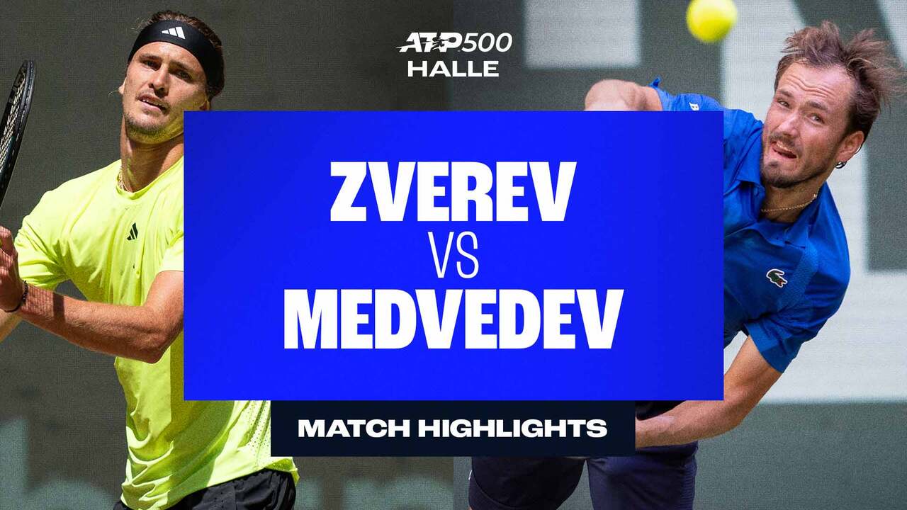Highlights: Medvedev battles Zverev for dramatic Halle SF win