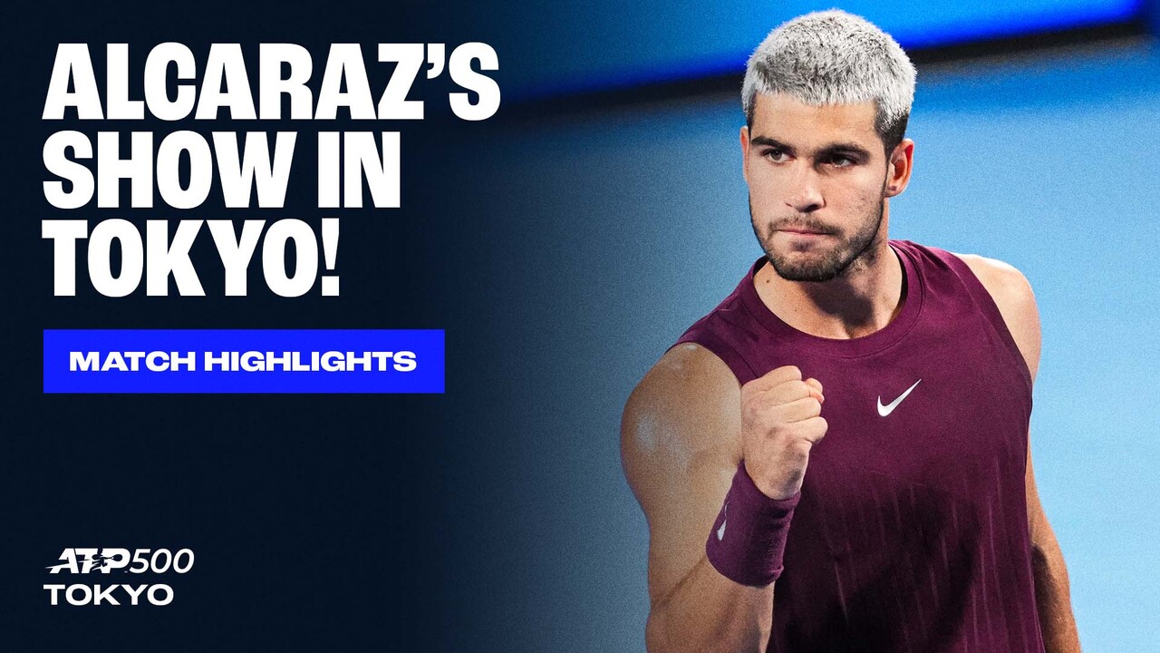 Highlights: Alcaraz wows Tokyo with classy QF win vs. Nakashima