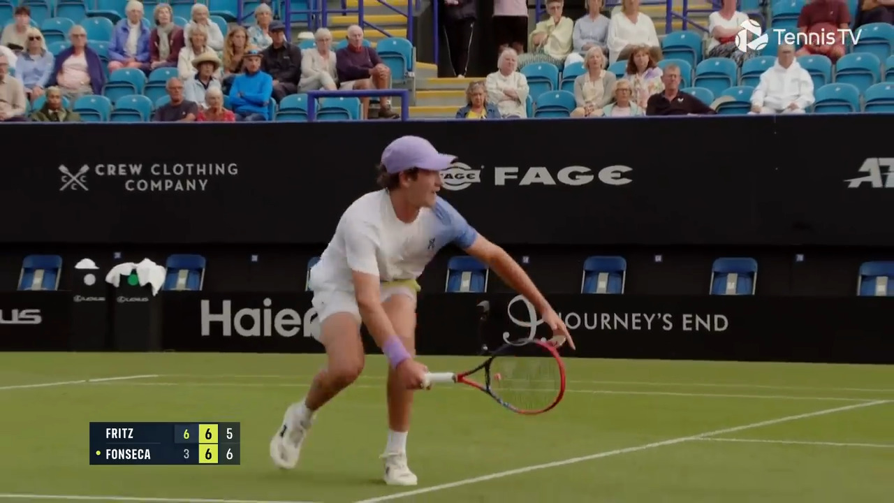 Joao Fonseca pulls off a clutch volley late in the second-set tie-break against Taylor Fritz. Watch live & on demand at TennisTV.com.