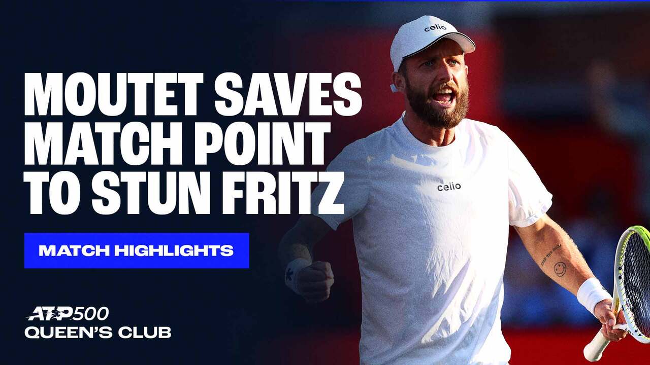 Corentin Moutet fought off a match point to upset third seed Taylor Fritz on Tuesday in London. Watch live & on demand at TennisTV.com.