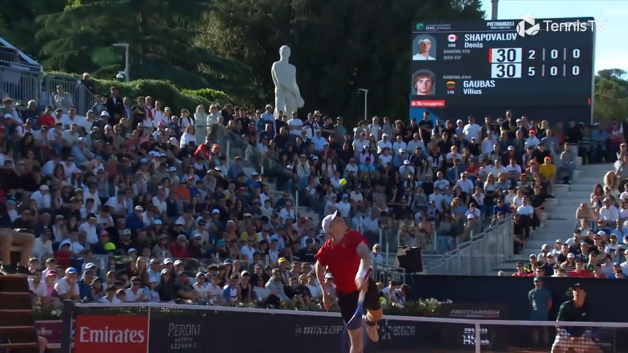 Hot Shot: Jumpman Shapovalov gets creative at net in Rome